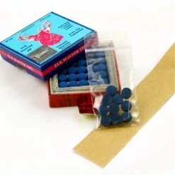 Tweeten 10 X 9.5mm Tweeten ELK MASTER Leather Snooker Pool Cue Tips - FREE Sandpaper