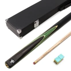 Jonny 8 Ball Jonny 8 Ball 2 Piece GREEN SNIPER Pool Cue And Case Set With Jonny 8 Ball Black Reinforced Case + 2 Chalks