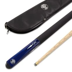 Jonny 8 Ball Jonny 8 Ball 48 Inch 2 Piece Blue Torpedo Junior Kids Snooker Pool Cue And Case Set 9.5mm Tip