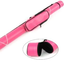 Cue & Case Trendy HOT PINK Tubular 2 Pc Pool Snooker Cue Case - Large Accessory Pocket