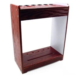 Cue & Case REDWOOD MAVERICK 6 CUE CABINET Free-Standing Billiard Cue Floor Rack – Holds 6 Cues