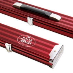 Baize Master Baize Master WIDE RED 3/4 PRO LINE Aluminium Metal Ends Snooker Pool Cue Case - Holds 2 Cues