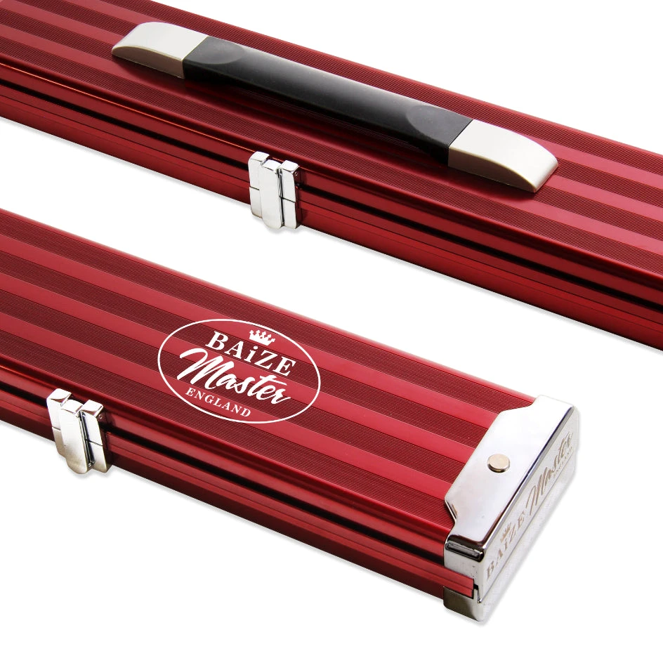 Baize Master Baize Master WIDE RED 3/4 PRO LINE Aluminium Metal Ends Snooker Pool Cue Case - Holds 2 Cues 3 Baize Master Baize Master WIDE RED 3/4 PRO LINE Aluminium Metal Ends Snooker Pool Cue Case - Holds 2 Cues