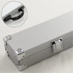Cue & Case 2pc SILVER Cue Case With Reinforced Corners For Snooker Pool Cue