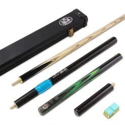 Baize Master Baize Master GREEN EMPEROR SNOOKER CUE SET With Case 2 X Extensions And Chalk