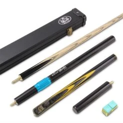 Baize Master Baize Master YELLOW EMPEROR SNOOKER CUE SET With Case 2 X Extensions And Chalk