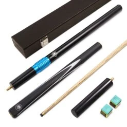 PRO147 PRO147 STRIKER 3/4 Snooker Pool Cue And Case Set Black Hard Case, Extensions And Chalks 9.5mm Tip