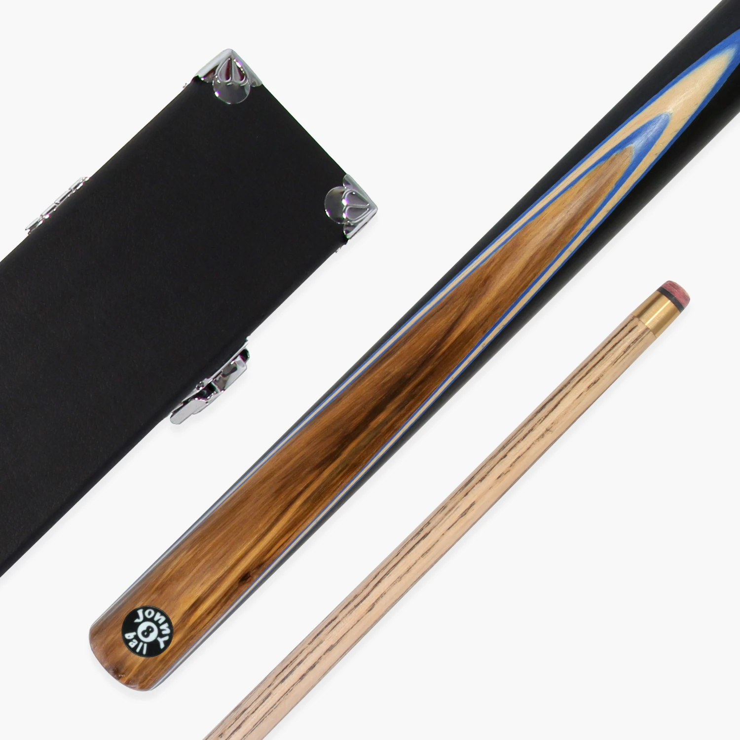 Cue + Case Jonny 8 Ball Challenger 57 Inch 2 Piece English Pool Cue And Case Set With 8mm Pro Leather Tip With Black Hard Case 3 Cue + Case Jonny 8 Ball Challenger 57 Inch 2 Piece English Pool Cue And Case Set With 8mm Pro Leather Tip With Black Hard Case