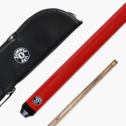 Jonny 8 Ball Jonny 8 Ball 42 Inch RED JET JUNIOR 2pc Ash Snooker Cue & SOFT CASE - 10mm Tip