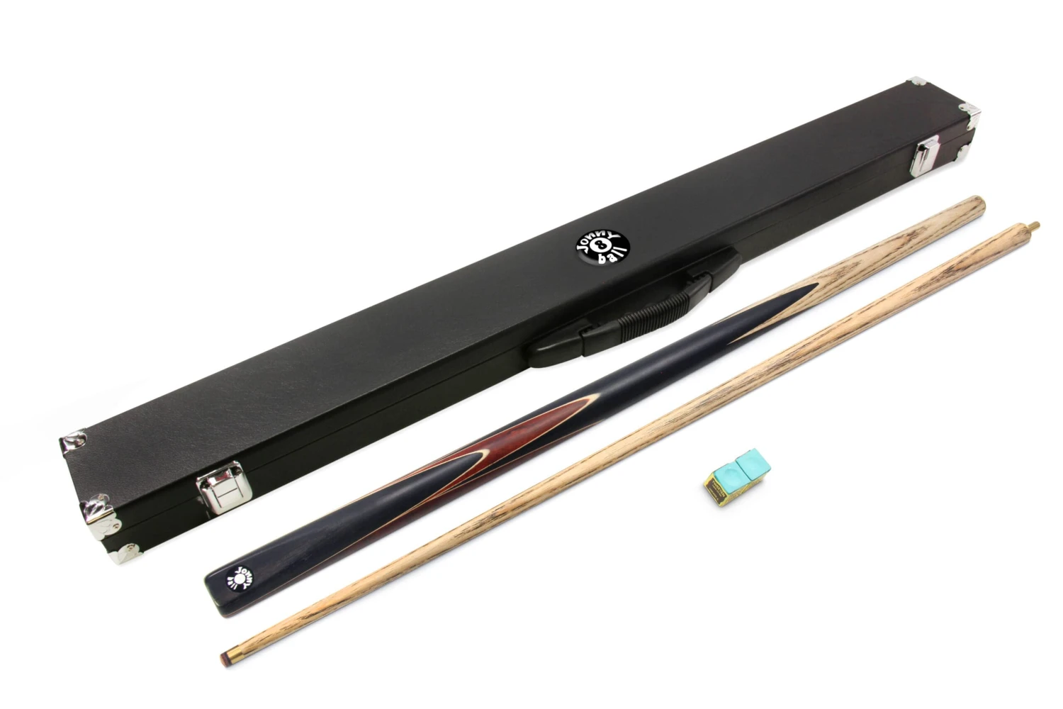 Jonny 8 Ball Jonny 8 Ball 2 Piece BROWN SNIPER Pool Cue And Case Set With Jonny 8 Ball Black Reinforced Case + 2 Chalks 4 Jonny 8 Ball Jonny 8 Ball 2 Piece BROWN SNIPER Pool Cue And Case Set With Jonny 8 Ball Black Reinforced Case + 2 Chalks - Image 2
