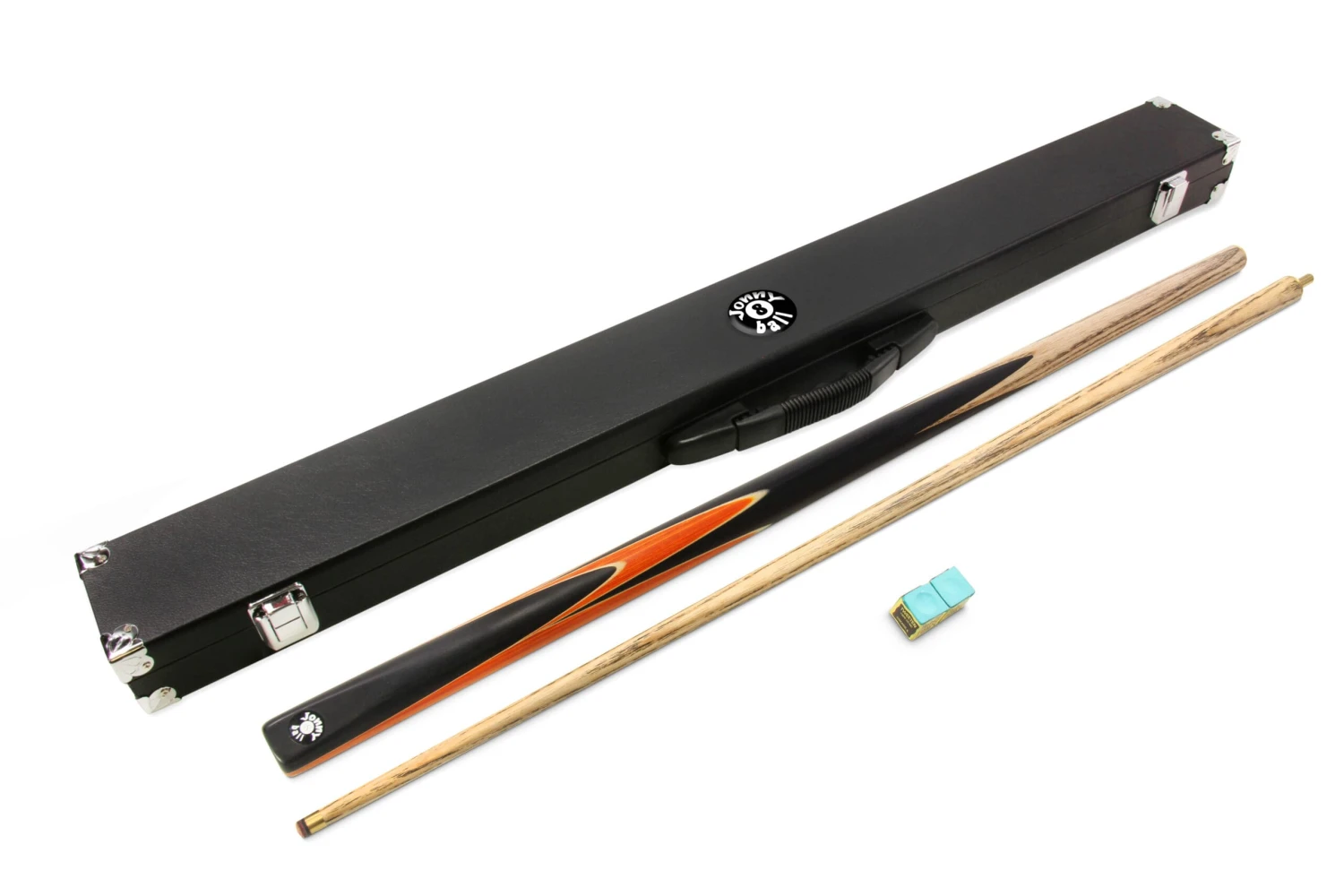 Jonny 8 Ball Jonny 8 Ball 2 Piece ORANGE SNIPER Pool Cue And Case Set With Jonny 8 Ball Black Reinforced Case + 2 Chalks 4 Jonny 8 Ball Jonny 8 Ball 2 Piece ORANGE SNIPER Pool Cue And Case Set With Jonny 8 Ball Black Reinforced Case + 2 Chalks - Image 2