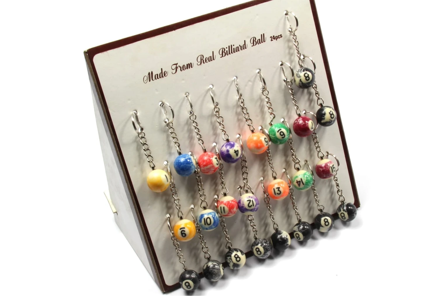 Cue & Case Marbleized Miniature Pool Ball Key Ring - 2.5cm 4 Cue & Case Marbleized Miniature Pool Ball Key Ring - 2.5cm - Image 2