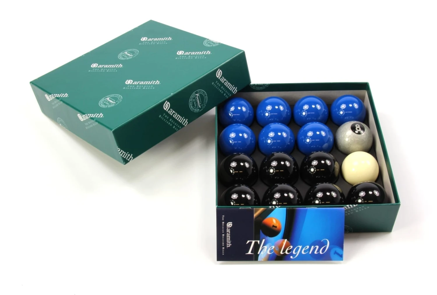 Aramith EXCLUSIVE! Aramith Premier SILVER 8 BALL Edition BLACK & BLUE Pool Balls 5 Aramith EXCLUSIVE! Aramith Premier SILVER 8 BALL Edition BLACK & BLUE Pool Balls - Image 3