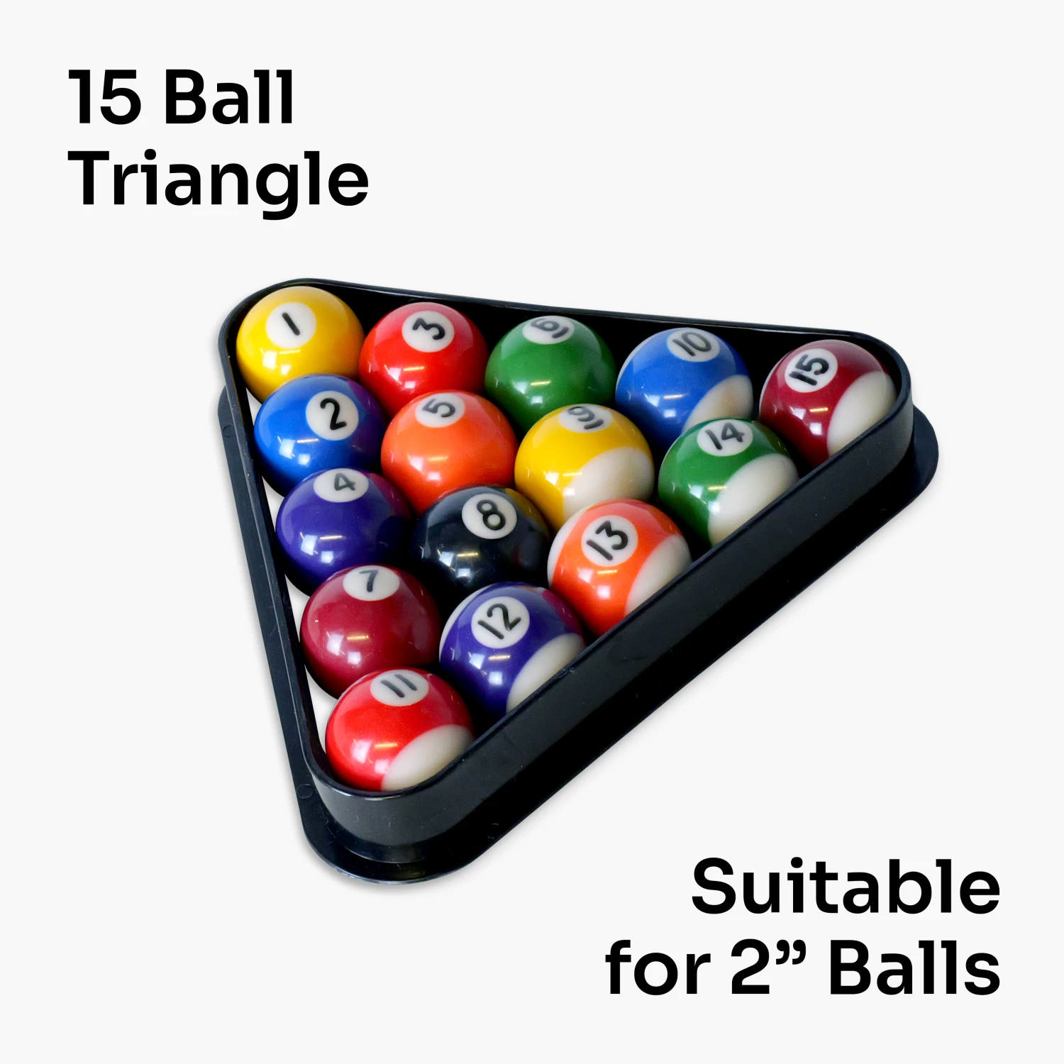 Cue & Case 2'' (51mm) 15 Ball BLACK Plastic Triangle (Standard Pub Pool Triangle) For 2 INCH Balls 4 Cue & Case 2'' (51mm) 15 Ball BLACK Plastic Triangle (Standard Pub Pool Triangle) For 2 INCH Balls - Image 2