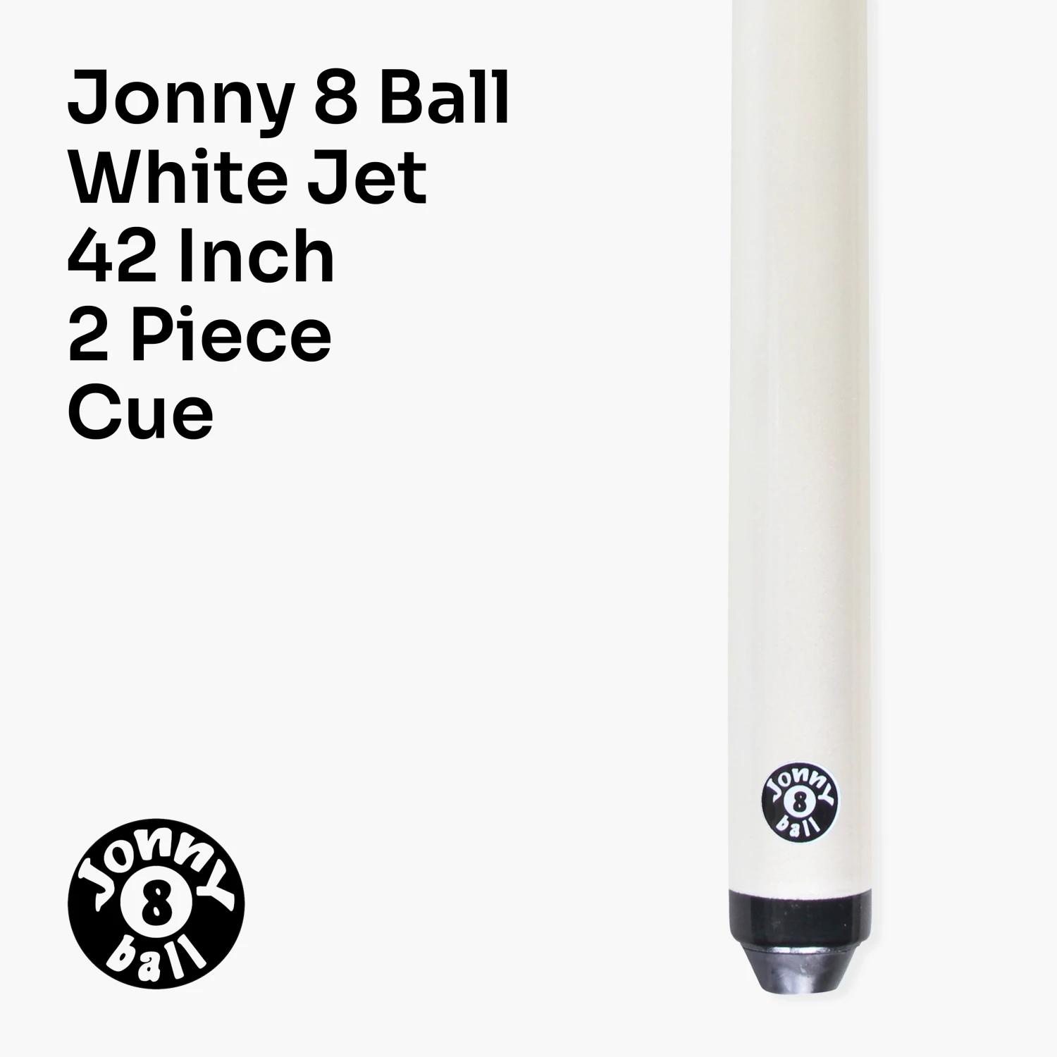 Jonny 8 Ball Jonny 8 Ball 42 Inch WHITE JET JUNIOR 2 Pc Ash Pool Snooker Cue - 10mm Tip 4 Jonny 8 Ball Jonny 8 Ball 42 Inch WHITE JET JUNIOR 2 Pc Ash Pool Snooker Cue - 10mm Tip - Image 2