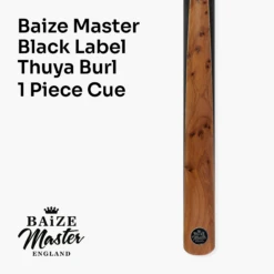 Baize Master BAIZE MASTER Black Label 58 Inch One Piece Hand Spliced Premium Ebony Butt Snooker Cue With 9.75mm Leather Tip -Slok Billiards Equipment Store 2 41dd8cbc 2340 44c4 a5b0 b443d08991d6