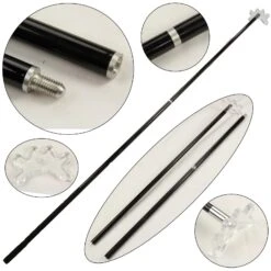 Jonny 8 Ball 57 Inch Jonny 8 Ball Black Carbon 2pc SLIM LINE Snooker CUE REST And CLEAR Rest Head - Transportable -Slok Billiards Equipment Store 36906702