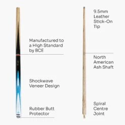 BCE BCE Mark Selby Shockwave 48 Inch 2 Piece Kids Snooker Pool Cue And Case Set 9.5mm Tip -Slok Billiards Equipment Store 48Shockwave4