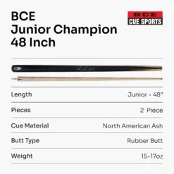 BCE BCE Christophe Lambert 48 Inch JUNIOR CHAMPION 2pc English Pool Cue - 8.5mm Tip 15 BCE BCE Christophe Lambert 48 Inch JUNIOR CHAMPION 2pc English Pool Cue - 8.5mm Tip -Slok Billiards Equipment Store 48 Christophe Junior 7 8e902c07 8394 46cc b028 7a358e549496 1