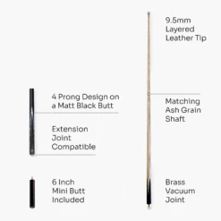 PRO147 PRO147 Black & White STRIKER 57 Inch 3/4 Snooker Pool Cue With 9.5mm Tip - Mini Butt Included 12 PRO147 PRO147 Black & White STRIKER 57 Inch 3/4 Snooker Pool Cue With 9.5mm Tip - Mini Butt Included -Slok Billiards Equipment Store 4 055d4e97 cd16 4d5b 9f86 d8bdc87e2bf1