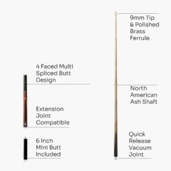 PRO147 Pro147 CLASSIC 3/4 Jointed Snooker Pool Cue And Case Set 9.5mm Tip -Slok Billiards Equipment Store 4 158626f9 f8e0 4d93 800d 314cf1c35683