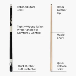 Cue + Case Jonny 8 Ball Flame 58" Maple Pool Snooker Cue With 11mm Tip And Heavy Duty Vinyl Soft Case -Slok Billiards Equipment Store 4 1e10bb44 a90c 4cc5 8434 33eff915f99a