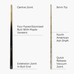 Jonny 8 Ball Jonny 8 Ball VISTA 57 Inch 2 Piece English Pool Cue And Case Set With 8mm Tip -Slok Billiards Equipment Store 4 2c29aabd df26 4053 9e0d 386acb200df8