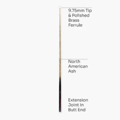 Baize Master BAIZE MASTER Black Label 58 Inch One Piece Hand Spliced Premium Ebony Butt Snooker Cue With 9.75mm Leather Tip -Slok Billiards Equipment Store 4 57606d29 fabb 479e 8ef5 bf982e7f5a2f