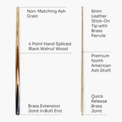 Jonny 8 Ball Jonny 8 Ball Paragon 57 Inch 2 Piece Centre Joint English Pool Cue With 8mm Pro Leather Tip -Slok Billiards Equipment Store 4 62102025 9bc3 4dfa bcc9 2eb4c2875ec0