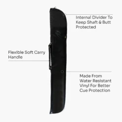 Cue & Case Economy Plain Black Vinyl Junior Soft Cue Case For 48 Inch Kids 2 Piece Snooker Or Pool Cue -Slok Billiards Equipment Store 4 8ccb3fa2 c19c 4a2e a185 2c4f3987ccac