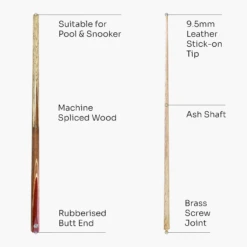 PRO147 PRO147 FALCON 2 Piece Centre Joint Traditional Matching Ash Snooker Pool Cue With Machine Spliced Butt And 9.5mm Tip -Slok Billiards Equipment Store 4v2 044b5f0a 2718 4f53 8d42 46bbacd128e6