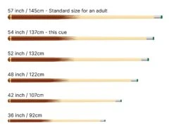 Kudos Kudos 54 Inch BLACK BUTT Economy 2pc Snooker Cue With 11mm Screw Tip -Slok Billiards Equipment Store 54 inch cue comparison