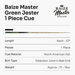 Baize Master Baize Master 1 Piece GREEN JESTER 57 Inch Ash Snooker Pool Cue With 9.5mm Tip -Slok Billiards Equipment Store 5 7ee2e3ce 1698 4da6 bbf6 9f528d095f58