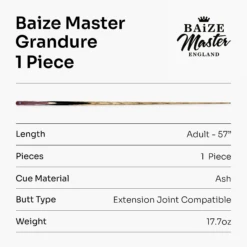 Baize Master Baize Master Limited Edition Grandure #008 One Piece Hand Spliced Ultra-Premium English Pool Cue With Titanium Ferrule And Hand-Fitted Asia Cues Pro 8mm Tip – Handmade In Thailand By Asia Cues -Slok Billiards Equipment Store 7 04093519 c18d 4c2f b323 a030174e69d7