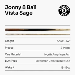 Jonny 8 Ball Jonny 8 Ball VISTA 57 Inch 2 Piece English Pool Cue And Case Set With 8mm Tip -Slok Billiards Equipment Store 7 0cada7e9 0291 4df8 9411 1ed928dfa150