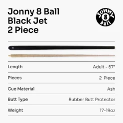 Jonny 8 Ball Jonny 8 Ball 57 Inch JET 2 Piece Ash Snooker Pool Cue - 9.5mm Tip -Slok Billiards Equipment Store 7 39937f6c 02a7 4686 a0e6 fa53868115c1