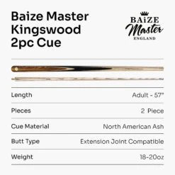 Baize Master Baize Master Kingswood PREMIUM 57 Inch 2 Piece Centre Joint Matching Ash Hand Spliced Snooker Pool Cue With Mini Butt 9.5mm Tip -Slok Billiards Equipment Store 7 39b3d1de 36dc 443f 9150 4fbe50e1183f