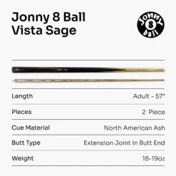 Jonny 8 Ball Jonny 8 Ball VISTA 57 Inch 2 Piece English Pool Cue And Case Set With 8mm Tip -Slok Billiards Equipment Store 7 8af61acb 2735 4c2d a4df 3e423b81cd5c