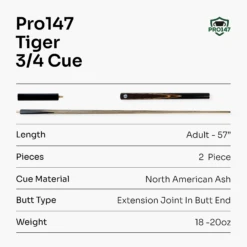 PRO147 Pro147 CLASSIC 3/4 Jointed Snooker Pool Cue With Genuine Multi Spliced Butt 9.5mm Leather Tip And Quick Release + 6" Mini Butt -Slok Billiards Equipment Store 7 a402703a 9d25 45fd 93d9 892ea6b88179