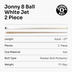 Jonny 8 Ball Jonny 8 Ball 57 Inch JET 2 Piece Ash Snooker Pool Cue - 9.5mm Tip -Slok Billiards Equipment Store 7 e59d1112 08e8 4dc3 a4b9 15dc1330840e