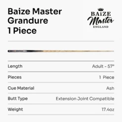 Baize Master Baize Master Limited Edition Grandure #009 One Piece Hand Spliced Ultra-Premium English Pool Cue With Titanium Ferrule And Hand-Fitted Asia Cues Pro 8mm Tip – Handmade In Thailand By Asia Cues -Slok Billiards Equipment Store 7 f39c82d0 fda5 4170 9b2f ea99b5831cb0