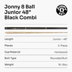 Jonny 8 Ball Jonny 8 Ball JUNIOR COMBI 48 Inch Adjustable 5pc Ash Pool Snooker Cue – 9mm Tip -Slok Billiards Equipment Store 8 cfcda055 7c0b 48a2 af31 e1603bb7d0f1