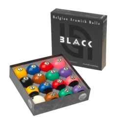 Aramith Super Aramith BLACK EDITION TV Pool Set - 2 1/4 Inch 57.2mm American Pool Balls