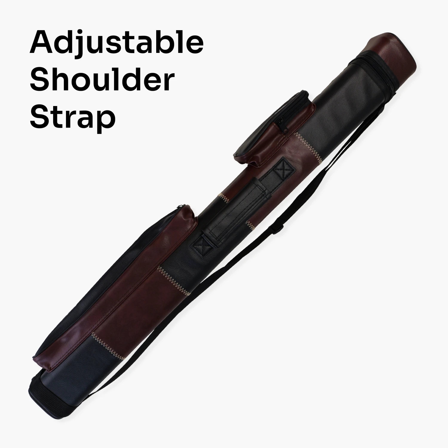 Baize Master Baize Master BROWN & BLACK Leather Patch Effect SQUARE Cue Case - Holds 2 Centre Jointed Cues 7 Baize Master Baize Master BROWN & BLACK Leather Patch Effect SQUARE Cue Case - Holds 2 Centre Jointed Cues - Image 5