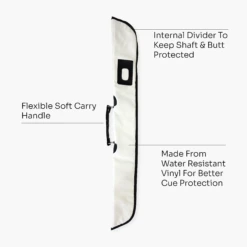 Cue & Case Quality Thick Padded WHITE Vinyl 2pc Soft Cue Case -Slok Billiards Equipment Store Artboard4 2e35f678 7ea5 4351 93ac ae0ce929e2c6
