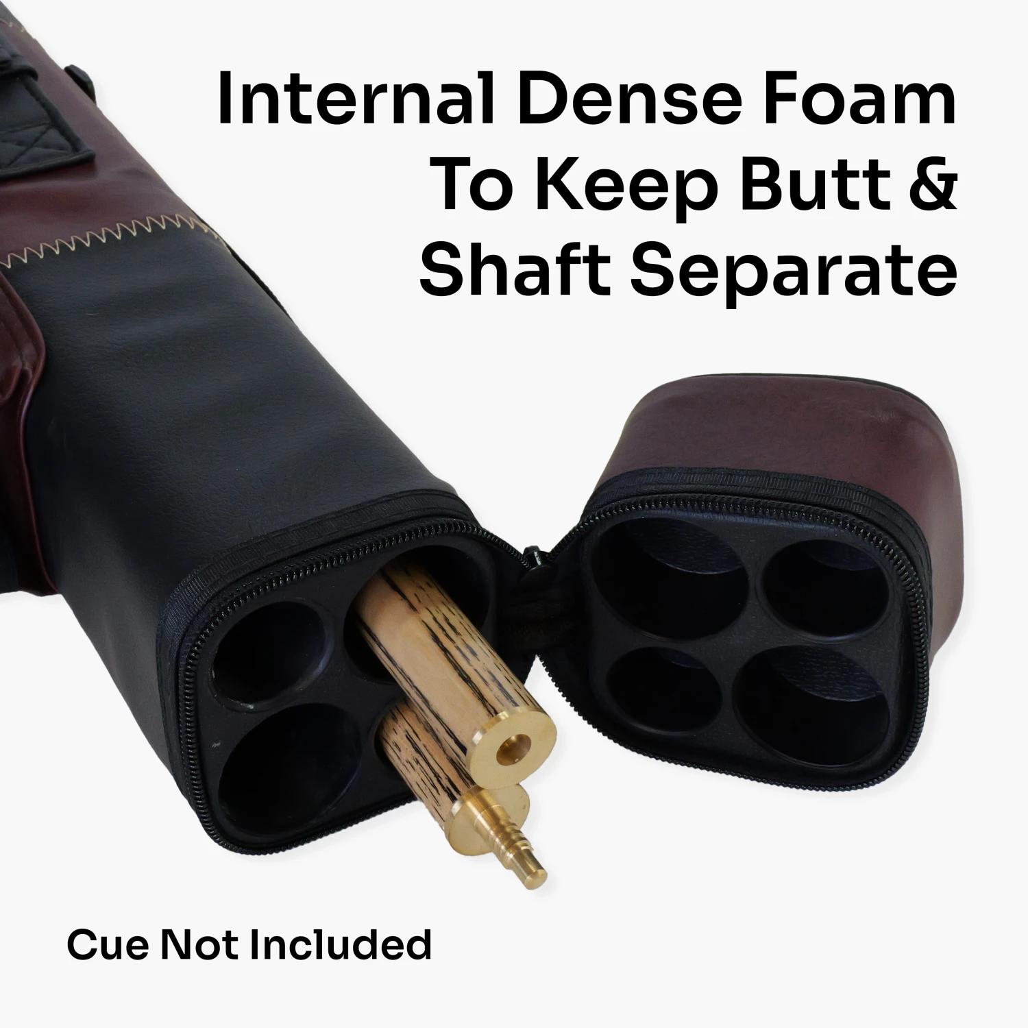 Baize Master Baize Master BROWN & BLACK Leather Patch Effect SQUARE Cue Case - Holds 2 Centre Jointed Cues 5 Baize Master Baize Master BROWN & BLACK Leather Patch Effect SQUARE Cue Case - Holds 2 Centre Jointed Cues - Image 3