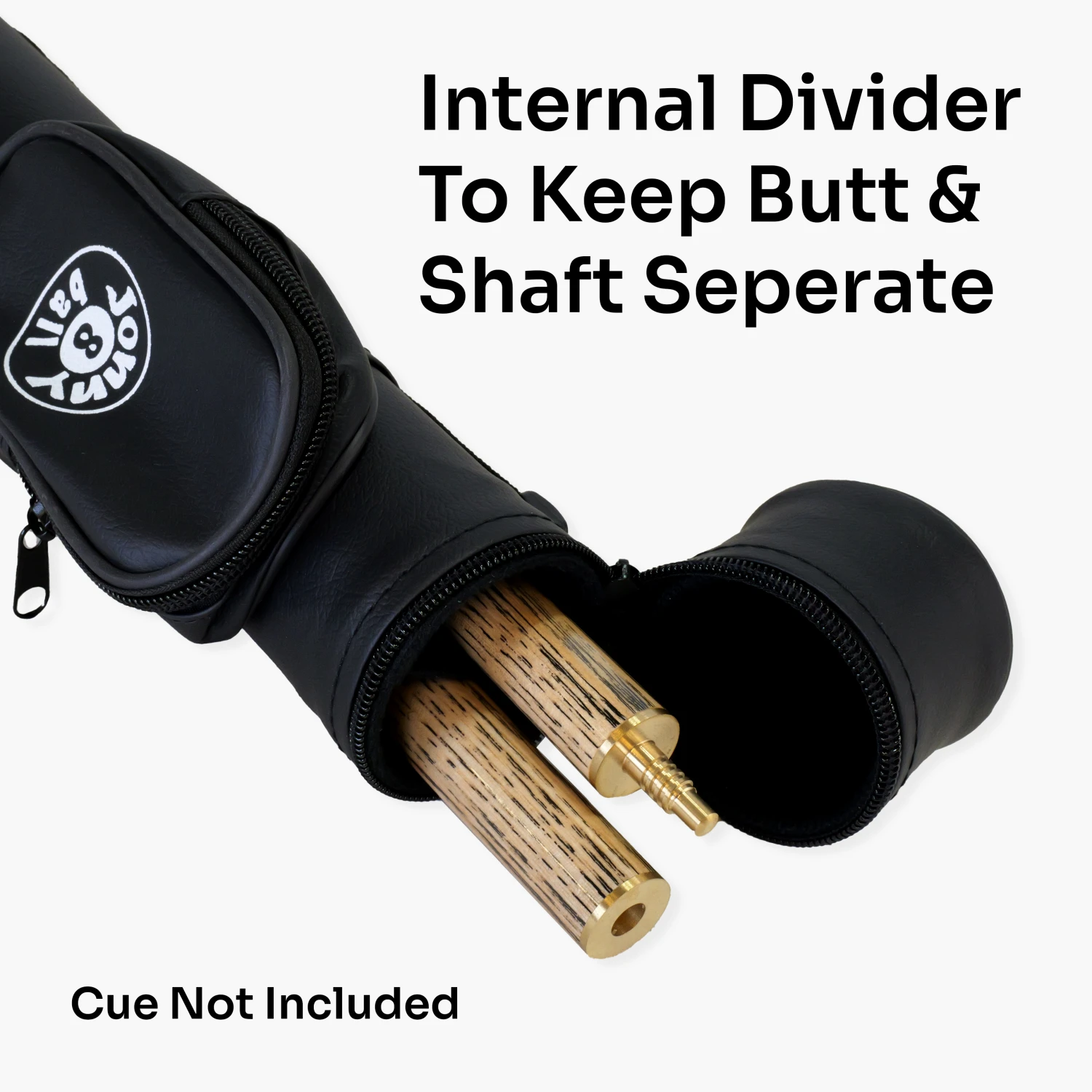 Jonny 8 Ball Jonny 8 Ball Black Tubular Cue Case + Shoulder Strap - Holds 2pc Snooker Or Pool Cue 5 Jonny 8 Ball Jonny 8 Ball Black Tubular Cue Case + Shoulder Strap - Holds 2pc Snooker Or Pool Cue - Image 3