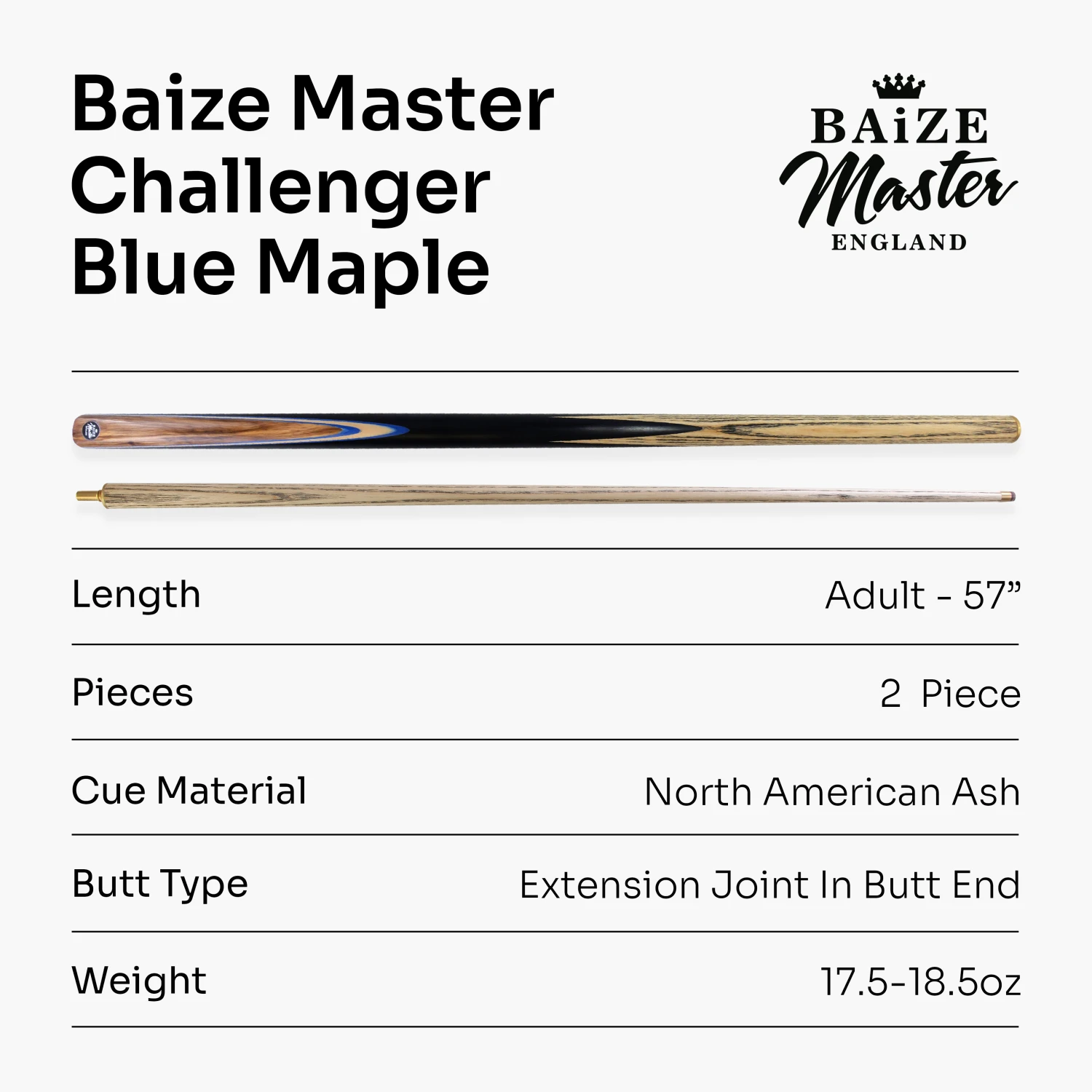 Cue + Case Baize Master Challenger 57 Inch 2 Piece Centre Joint Snooker Pool Cue 9.3mm Pro Leather Tip 9 Cue + Case Baize Master Challenger 57 Inch 2 Piece Centre Joint Snooker Pool Cue 9.3mm Pro Leather Tip - Image 7