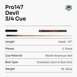 PRO147 Pro147 CLASSIC 3/4 Jointed Snooker Pool Cue With Genuine Multi Spliced Butt 9.5mm Leather Tip And Quick Release + 6" Mini Butt -Slok Billiards Equipment Store Artboard7 f2bc186f ebaa 4adb 8d2c 98bf457aeb0a