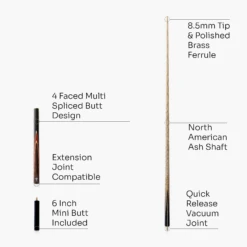 Jonny 8 Ball Jonny 8 Ball CLASSIC 3/4 Jointed English Pool Cue With 8.5mm Leather Tip -Slok Billiards Equipment Store Artboard 4 27921dc6 dfe2 4079 a6cb f491b164cd93